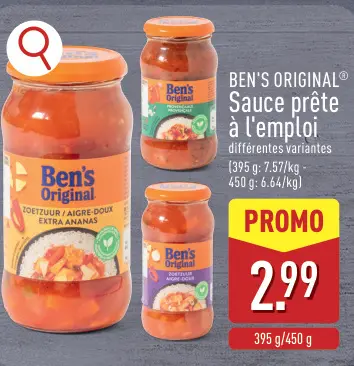 Offre: Sauce prête à l'emploi