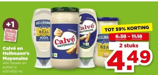 Aanbieding: Calvé en Hellmann's Mayonaise