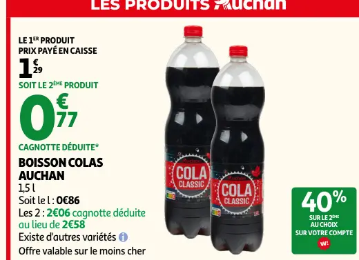 Promotie: Boisson colas Auchan
