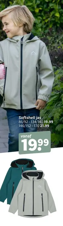 Promotie: Softshell jas grijs of blauw