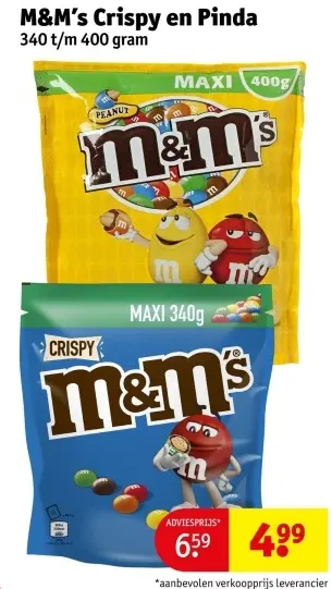 Aanbieding: M&M's Crispy en Pinda