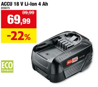 Aanbieding: ACCU 18 V Li-lon 4 Ah