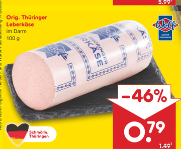 Aanbieding: Orig. Thüringer Leberkäse