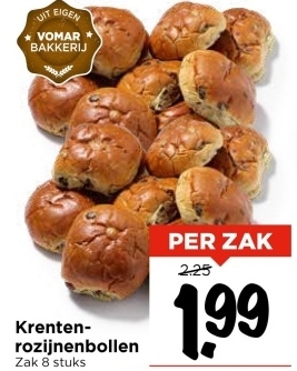 Aanbieding: Krenten- rozijnenbollen