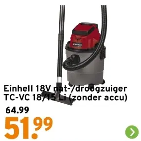 Aanbieding: 18V nat-/droogzuiger TC-VC 18/15 Li (zonder accu)