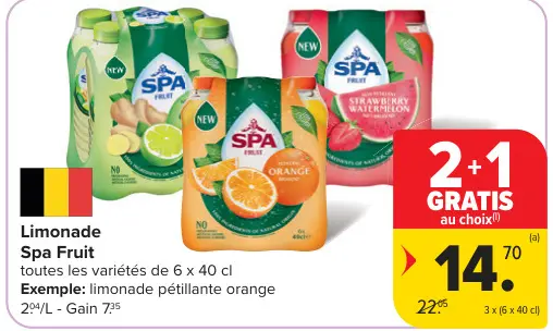 Offre: Limonade Spa Fruit