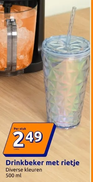 Aanbieding: Drinkbeker met rietje