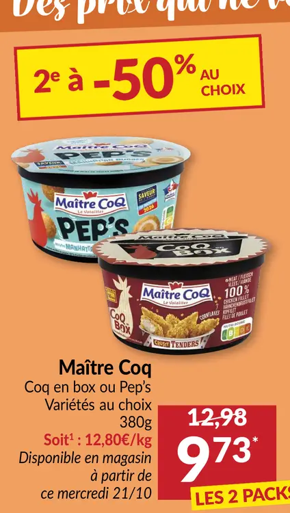 Offre: Coq en box ou Pep's