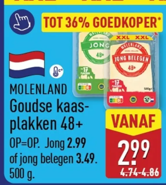 Aanbieding: Goudse kaas-plakken 48+