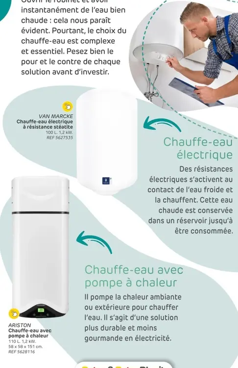 Offre: Chauffe-eau électrique à résistance stéatite