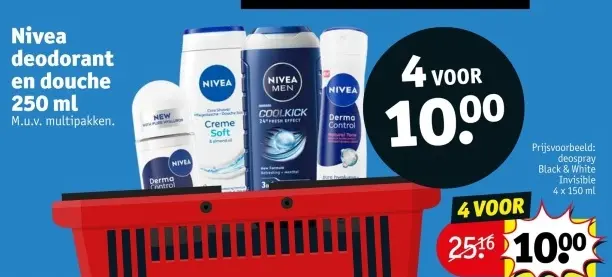 Aanbieding: Nivea deodorant en douche