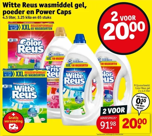 Aanbieding: Wasmiddel gel, poeder en Power Caps