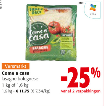 Aanbieding: Come a casa lasagne bolognese