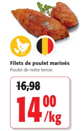 Offre: Filets de poulet marinés
