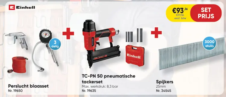 Aanbieding: TC-PN 50 pneumatische tackerset