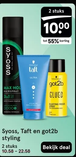Aanbieding: Syoss, Taft en got2b styling