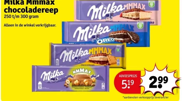 Aanbieding: Milka Mmmax chocoladereep