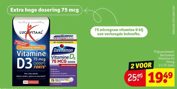 Aanbieding: Davitamon Vitamine D3 75mcg