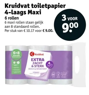 Aanbieding: Toiletpapier 4-laags Maxi