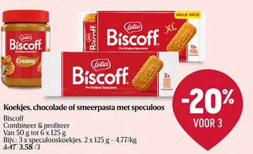 Aanbieding: Koekjes, chocolade of smeerpasta met speculoos