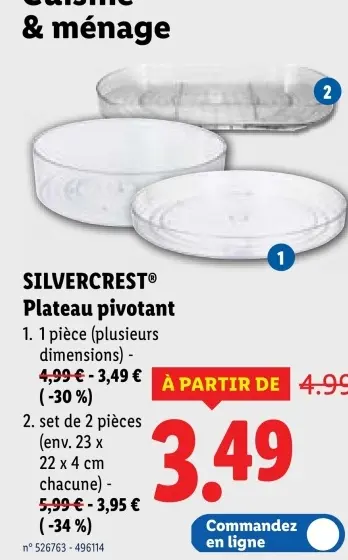 Offre: Plateau pivotant
