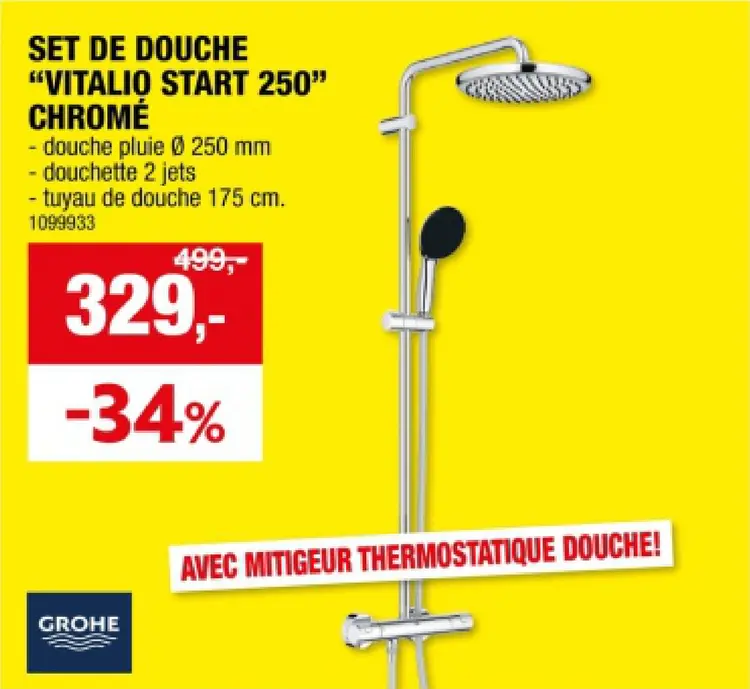 Offre: Set de douche "vitalio start 250" chromé