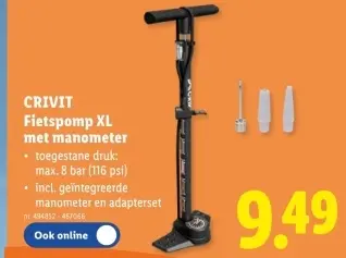Promotie: Fietspomp XL met manometer