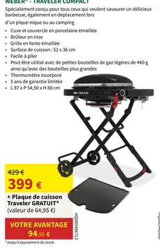 Offre: Weber traveler compact