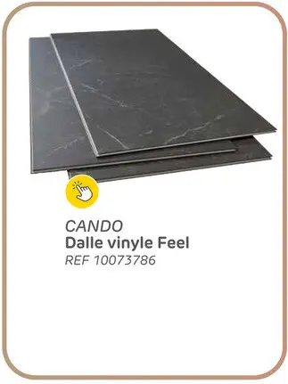 Offre: Sol de vinyl cando feel dalle xl marbre foncé 6mm 1,64m²