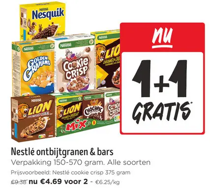 Promotie: Nestlé ontbijtgranen & bars