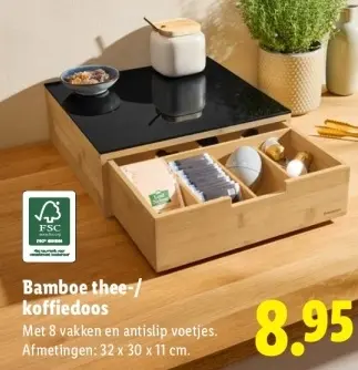 Aanbieding: Bamboe thee-/koffiedoos