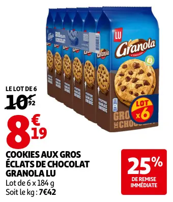 Promotie: Cookies aux gros éclats de chocolat