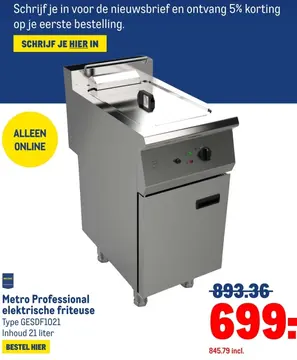 Aanbieding: Metro Professional elektrische friteuse