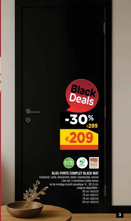 Aanbieding: Bloc-porte complet black mat