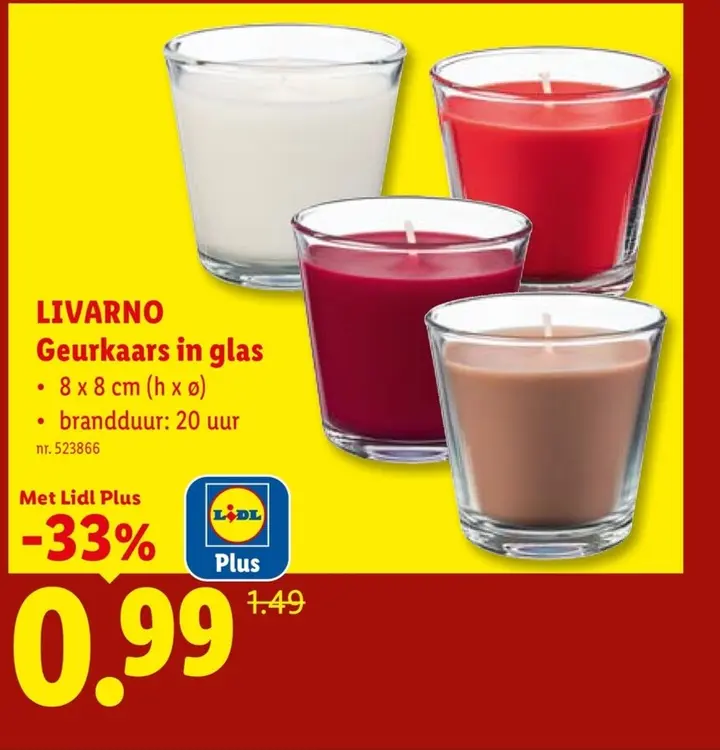 Promotie: LIVARNO Geurkaars in glas