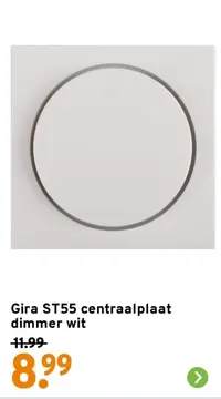 Aanbieding: Gira ST55 centraalplaat dimmer wit