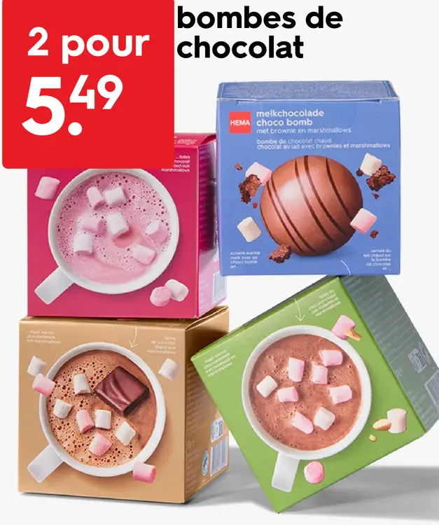 Offre: bombes de chocolat