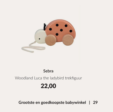 Aanbieding: Sebra Woodland Luca The Ladybird Trekfiguur