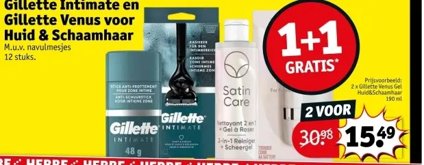 Aanbieding: Gillette Intimate en Gillette Venus voor Huid & Schaamhaar