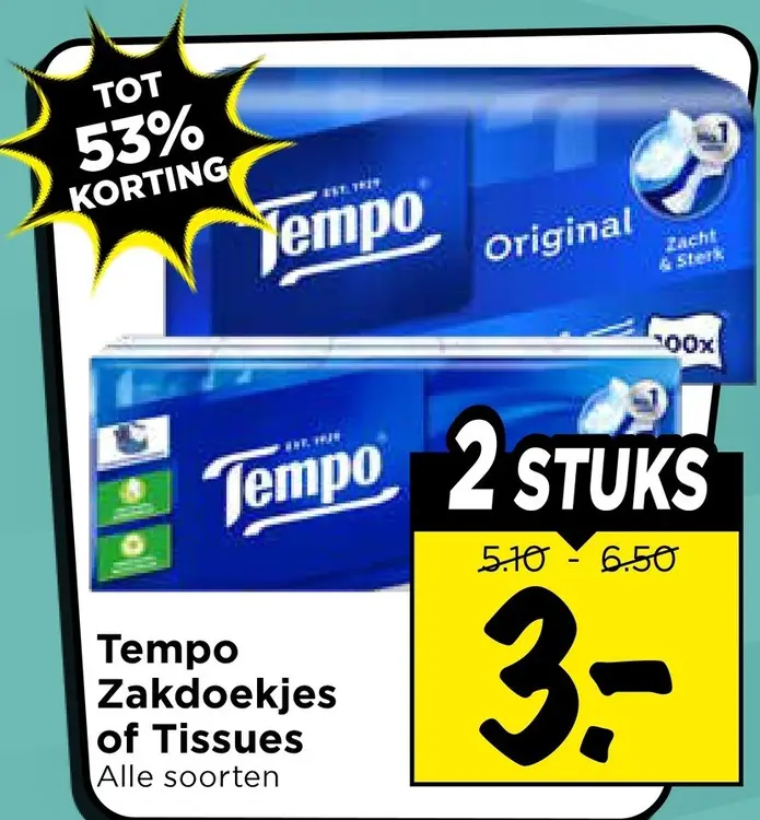 Aanbieding: Zakdoekjes of Tissues