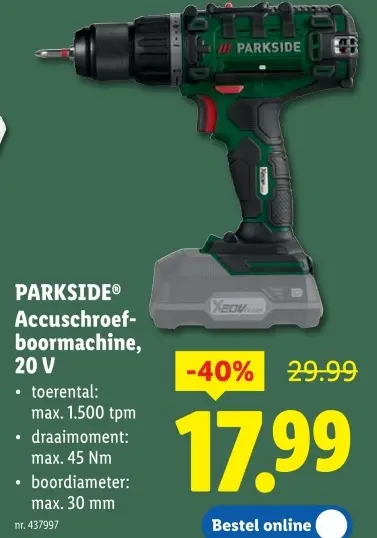 Promotie: Accuschroef-boormachine