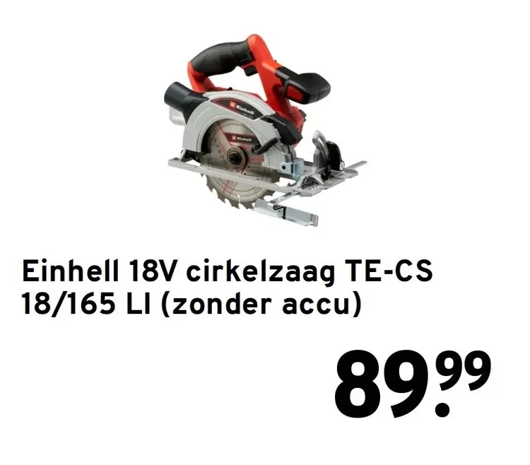 Aanbieding: Einhell 18V cirkelzaag TE-CS 18/165 LI