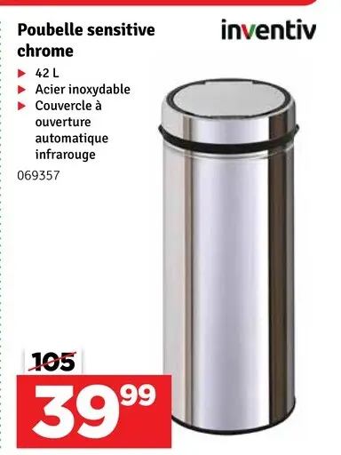 Offre: Poubelle sensitive chrome