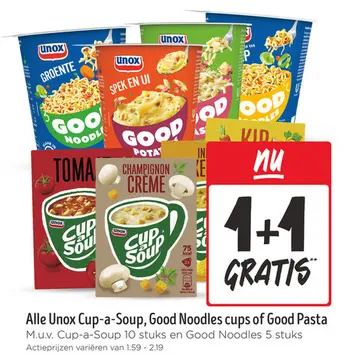 Aanbieding: Unox Cup-a-Soup, Good Noodles cups of Good Pasta