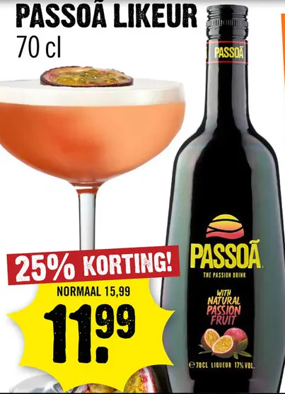 Aanbieding: Passoa Passievrucht likeur 70 cl