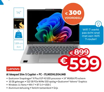 Aanbieding: Al Ideapad Slim 5 Copilot + PC - ITLN83HL004J