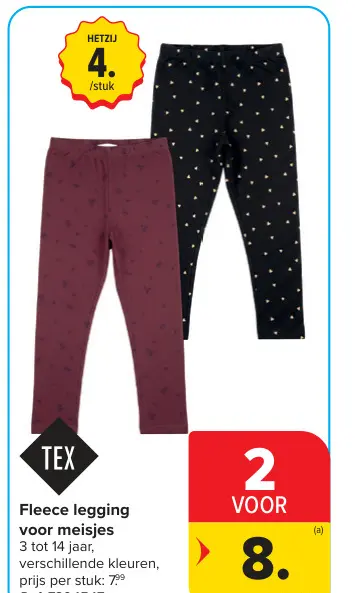 Promotie: Fleece legging voor meisjes