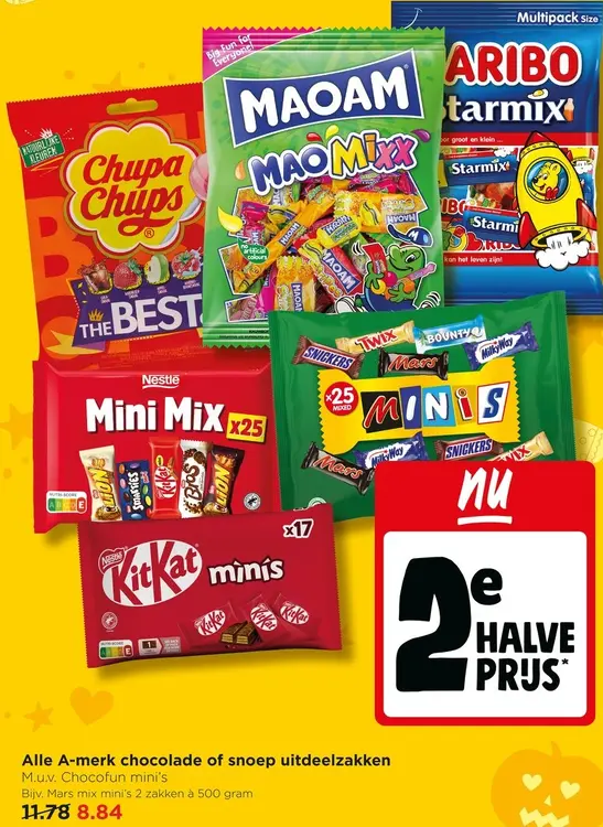 Aanbieding: Chocolade of snoep uitdeelzakken