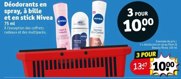 Offre: Déodorants en spray, à bille et en stick