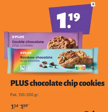 Aanbieding: PLUS chocolate chip cookies